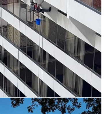 High-rise commercial window cleaning in downtown SLC