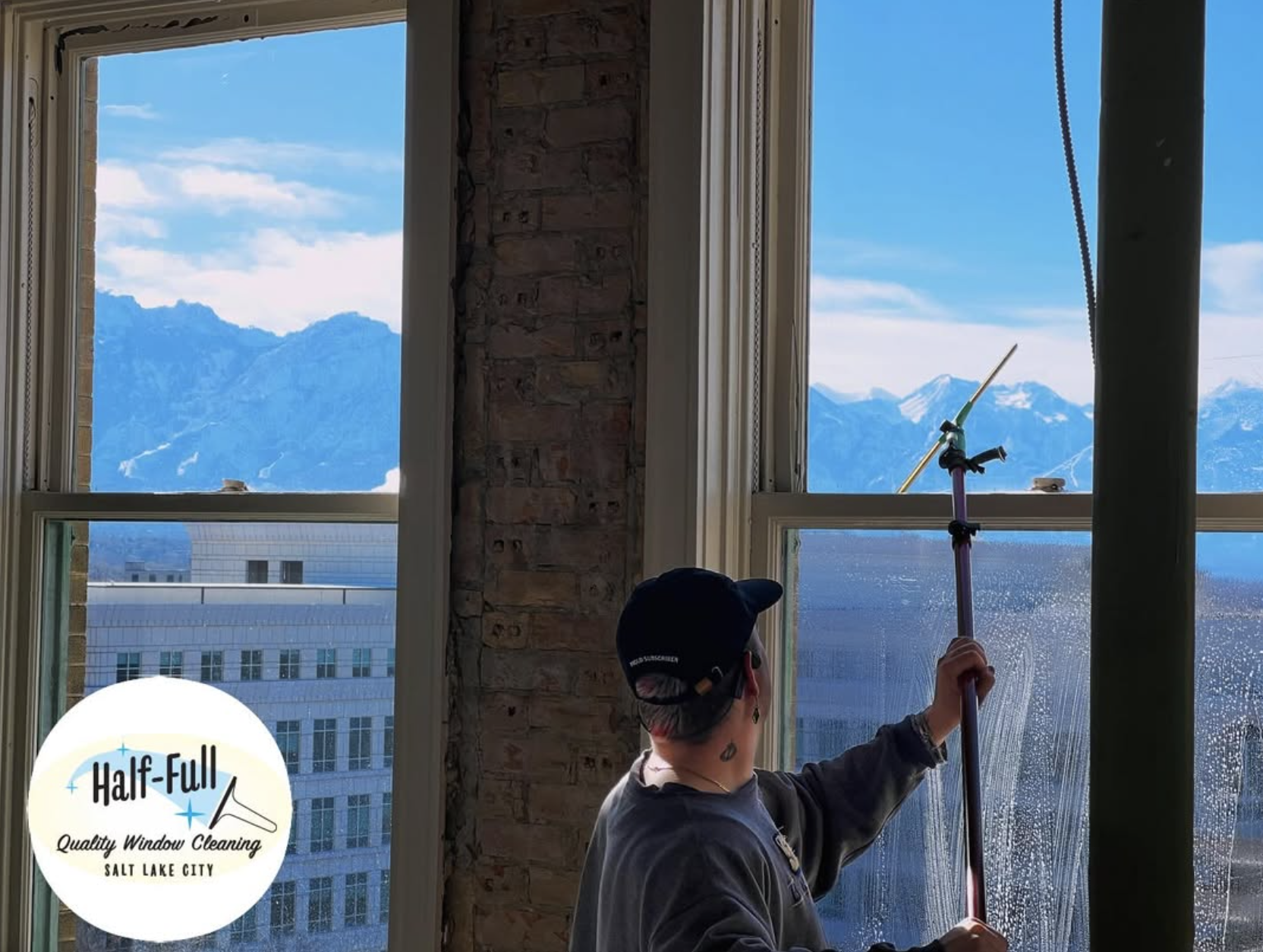 Half Full Windows tech high above downtown Salt Lake City